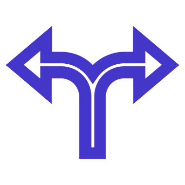 Birleşim sol doğru anahat vektör simgesi