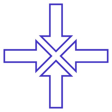 Buluşma noktası ince çizgi vektör simgesi