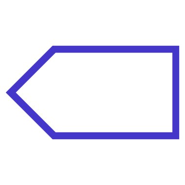 İşaretçi sol kontur vektör simgesi