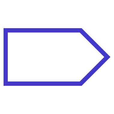 İşaretçi doğru anahat vektör simgesi