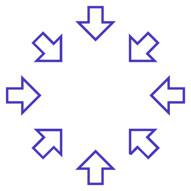 Basınç okları anahat vektör simgesi