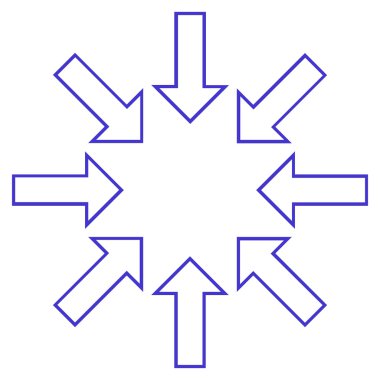 Basınç okları anahat vektör simgesi