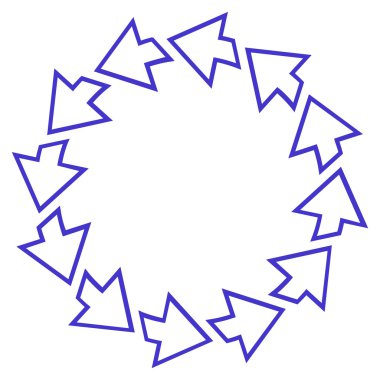 Döndürme oklarını satırı vektör simgesi ince