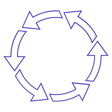 Döndürme Ccw ince çizgi vektör simgesi