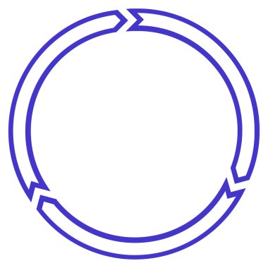 Döndürme daire anahat vektör simgesi