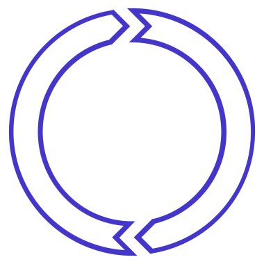 Döndürme daire anahat vektör simgesi