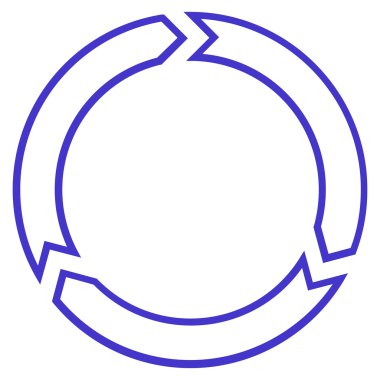 Döndürme daire anahat vektör simgesi