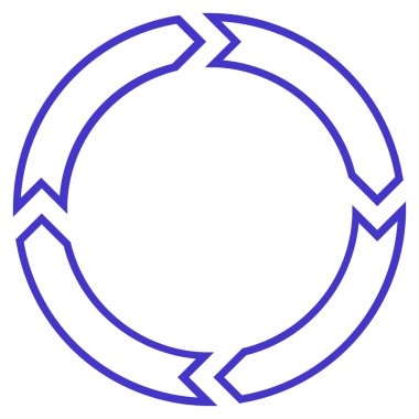 Döndürme daire anahat vektör simgesi