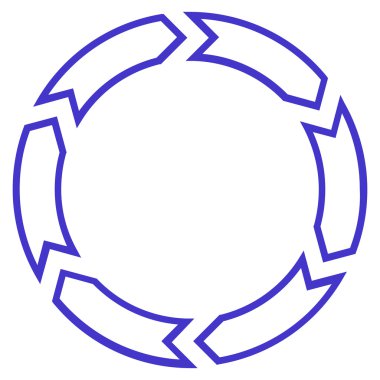 Döndürme daire ince çizgi vektör simgesi