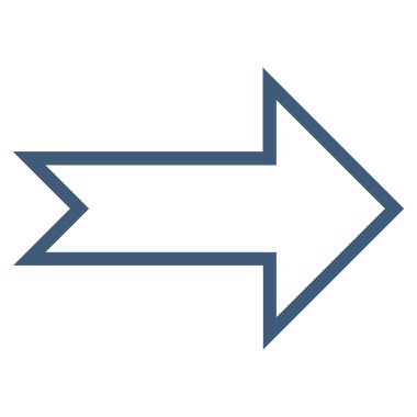 Ok sağ kontur vektör simgesi