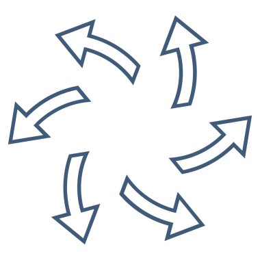 Santrifüj okları anahat vektör simgesi