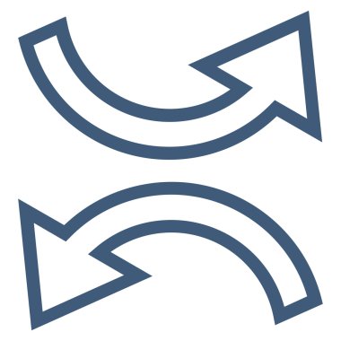 Exchange okları satırı vektör simgesi ince