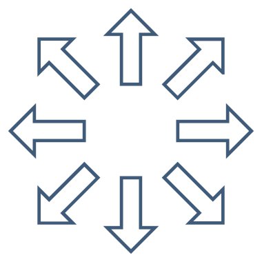 Oklar kontur vektör simgesini genişletin