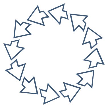 Döndürme oklarını satırı vektör simgesi ince