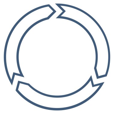 Döndürme daire ince çizgi vektör simgesi