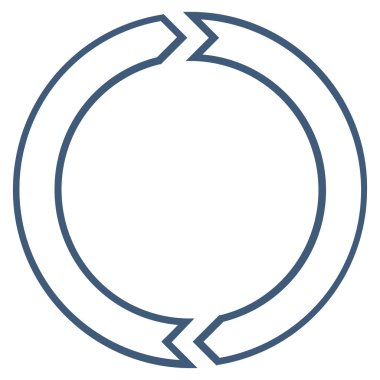 Döndürme daire ince çizgi vektör simgesi