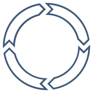 Döndürme daire kontur vektör simgesi