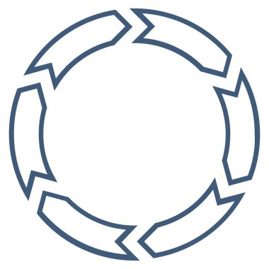 Döndürme daire kontur vektör simgesi