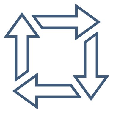 Kare geri dönüşüm anahat vektör simgesi