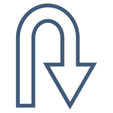 U dönüş kontur vektör simgesi