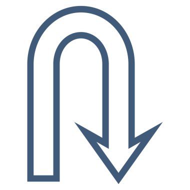 U dönüş ince çizgi vektör simgesi