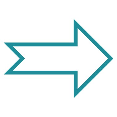 Ok sağ kontur vektör simgesi