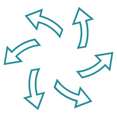 Santrifüj okları satırı vektör simgesi ince