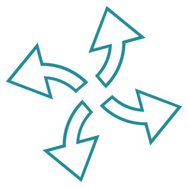 Santrifüj okları kontur vektör simgesi