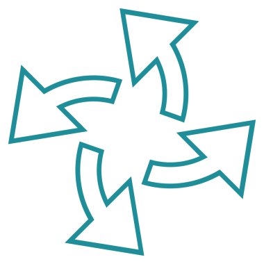 Santrifüj okları anahat vektör simgesi