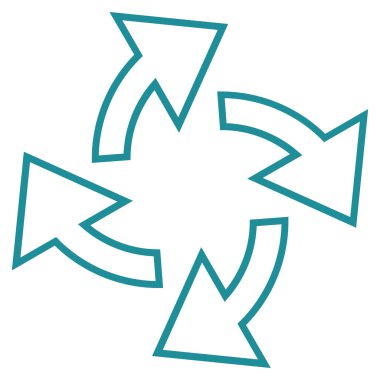 Santrifüj okları kontur vektör simgesi