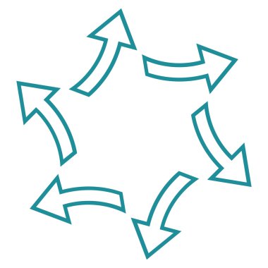 Santrifüj okları anahat vektör simgesi