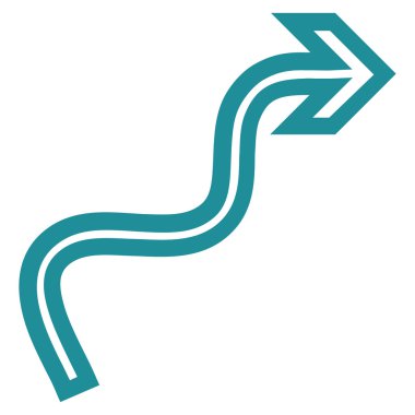 Kavisli ok anahat vektör simgesi