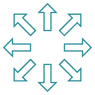 Oklar kontur vektör simgesini genişletin