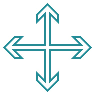 Oklar anahat vektör simgesini genişletin