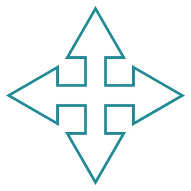 Tam ekran okları satırı vektör simgesi ince