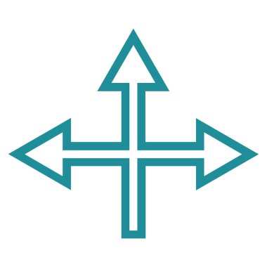 Kavşak okları kontur vektör simgesi