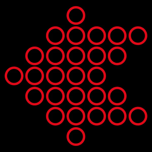Cirkel vänstra kontur vektor pilikonen — Stock vektor