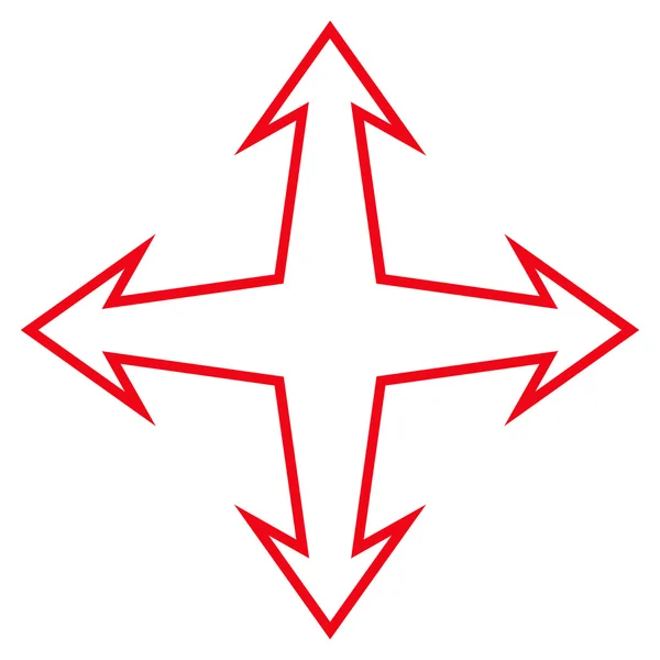 Intersección Flechas Línea delgada Vector Icono — Archivo Imágenes Vectoriales