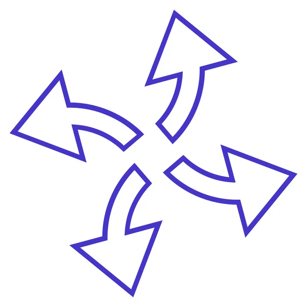 Icône vectorielle d'AVC de flèches centrifuges — Image vectorielle