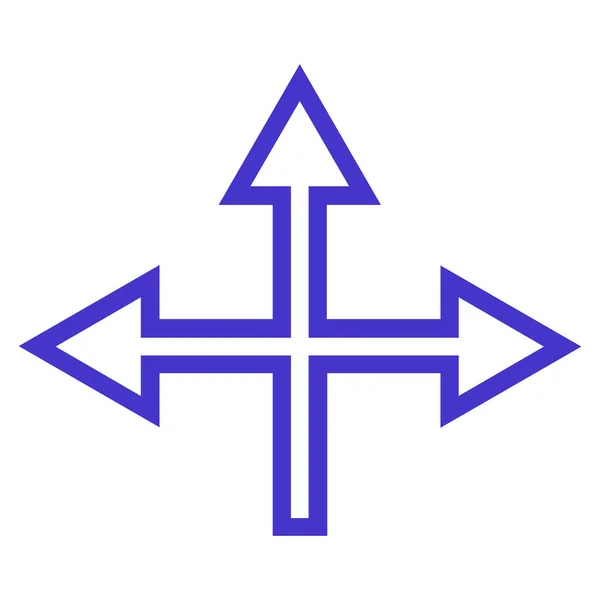 Icona vettoriale del tratto delle frecce di intersezione — Vettoriale Stock