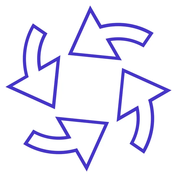 Flechas de rotación Esquema Vector Icono — Vector de stock