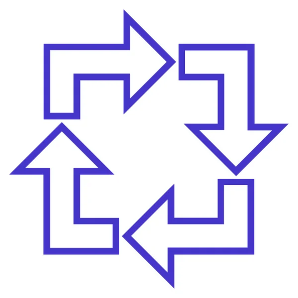 Quadratisch recyceln Schlaganfall Vektor-Symbol — Stockvektor