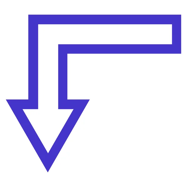 Turn Down overzicht Vector Icon — Stockvector