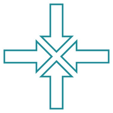 Buluşma noktası ince çizgi vektör simgesi