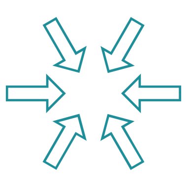 Basınç okları kontur vektör simgesi