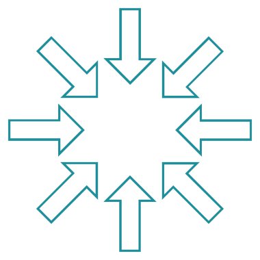 Basınç okları anahat vektör simgesi