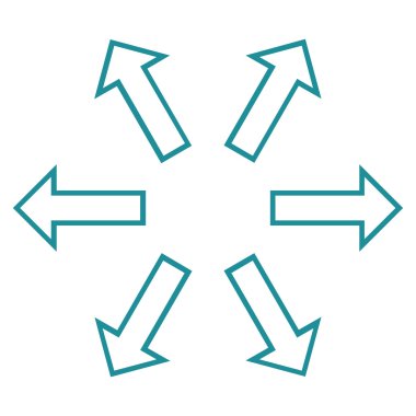 Radyal okları kontur vektör simgesi