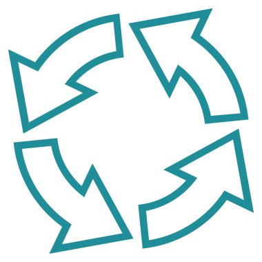 Döndürme oklarını satırı vektör simgesi ince