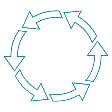 Döndürme Ccw ince çizgi vektör simgesi