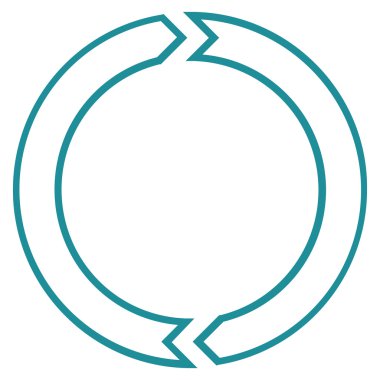 Döndürme daire kontur vektör simgesi